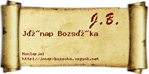 Jónap Bozsóka névjegykártya